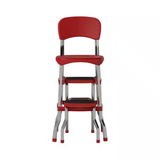 2-Step 3 Ft. Steel Retro Step Stool with 225 Lbs. Load Capacity in Red Free Ship