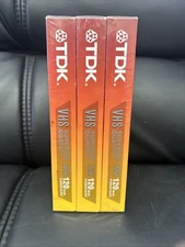 3 TDK VHS T-120 RV 6 Hours Superior Quality Tapes SEALED PACK OF 3