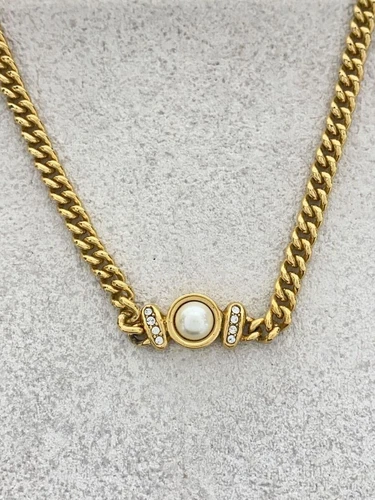 Collana donna Christian Dior oro perle con top usata
