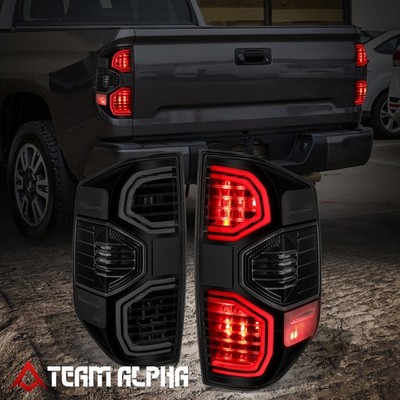 Fits 2014-2021 Toyota Tundra Pair Black Smoked LED Rear Tail Brake Light Lamps