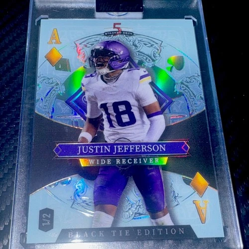 2026 Wild Card Black Tie Justin Jefferson 1/2 Silver Foil Non Auto Vikings