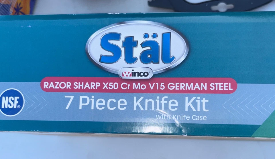 Winco X-50 Cr Mo V15 - Juego de cubiertos de 7 piezas - Nuevo en caja original con estuche Foto 4 de 4
