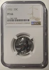 NGC-PF66 1952 Proof Silver George Washington Quarter
