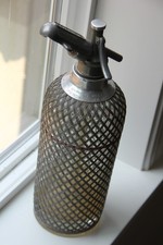 Vintage ENGLAND 1930s Sparklets Soda Siphon Seltzer  Bottle Glass FREE SHIPPING
