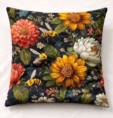 Blütenrausch Sommer Kissen Bezug 45 floral Schlafzimmer Biene Dali Geschenk Deko