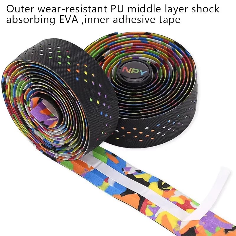 Breathable PU+EVA Gravel Handlebar Tape Shock Absorbing Bicycle Racing Shock Str - Image 4 of 4