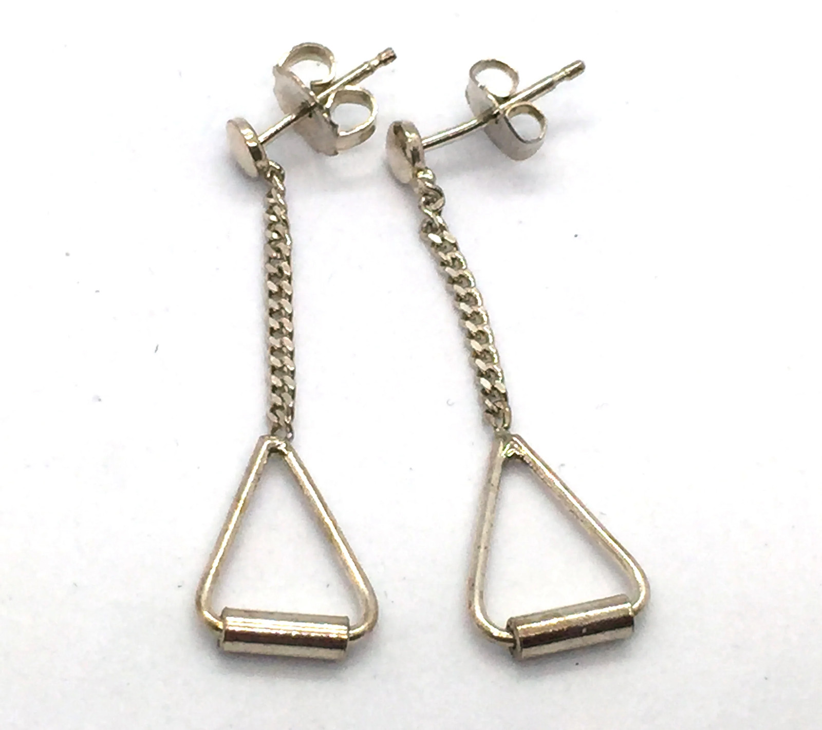 Solid Sterling Silver Post Dangle Earrings - image 1