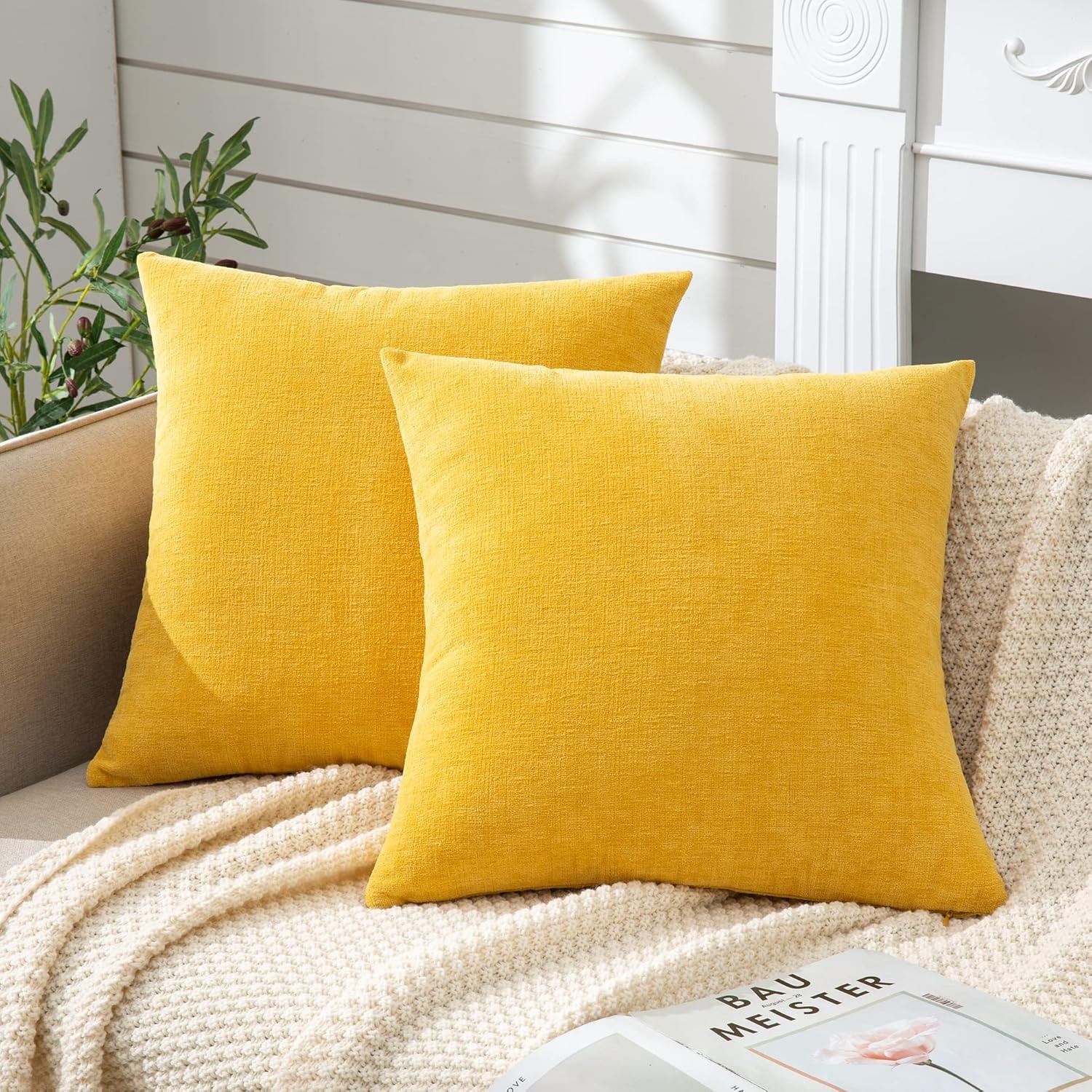 Decorative Square Pillow Covers 18“ x 18” 2-Piece Set