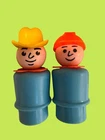Vintage Fisher-Price Little People Rare Whoops Cowboy W/ Blue Construction Body