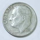 1951 D Roosevelt Silver Dime, 90% Silver, Circulated Coin Free Shipping #8789