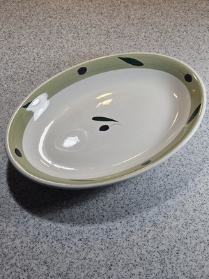 Maxam Hand Painted Olive And Leaf Platter 15 1/2'' X 11'' X  2'' Italy