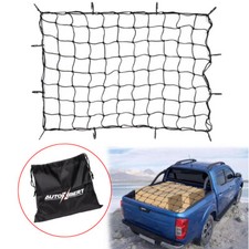 Latex Cargo Net Bungee Cord w/ 12 Hooks for Truck Bed Roof Rack 120x90cm Trailer