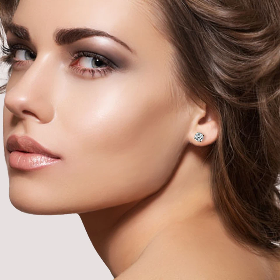 2.0 CT GRA Moissanite Stud Earrings – 14K Solid Yellow Gold – Cali Vibes Gift - Image 4 of 4