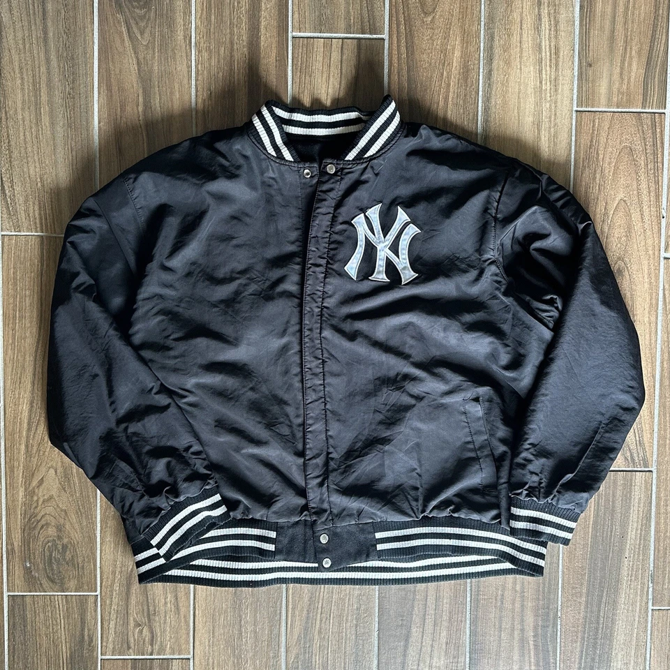 Vintage NY Yankees Jeff Hamilton Jacket JH Design REVERSIBLE 90's Y2K XXL - Image 3 of 3