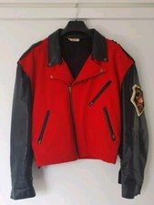 🔶️VINTAGE RETRO JEFF HAMILTON STAR EAGLE LOGO MOTORCYCLE LEATHER BIKER JACKET 
