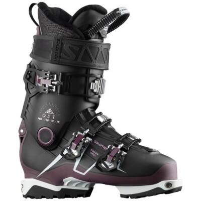 New $725 Women's  Salomon QST PRO 110 TR W Ski boots Black Size 6.5 Mondo 23.5