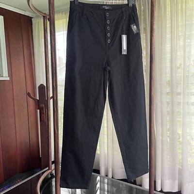 NWT Stitch Star High Waist Button Ankle Jeans Better Cotton Black Womens Size 8