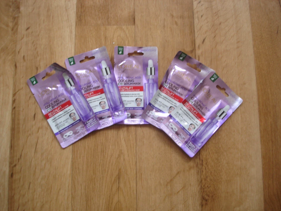 5x L'OREAL Revitalift Anti Age Hyaluronsäure Cooling Eye Serum Maske NEU OVP TOP - Bild 2 von 2