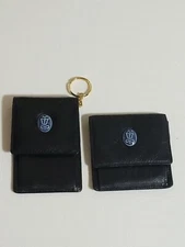 Vintage Lladro Society 2 Piece Leather Calfskin Coin Purse Key Chain Holders
