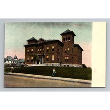 Antique 1907 Windham High School Postcard Willimantic CT unposted undivided back