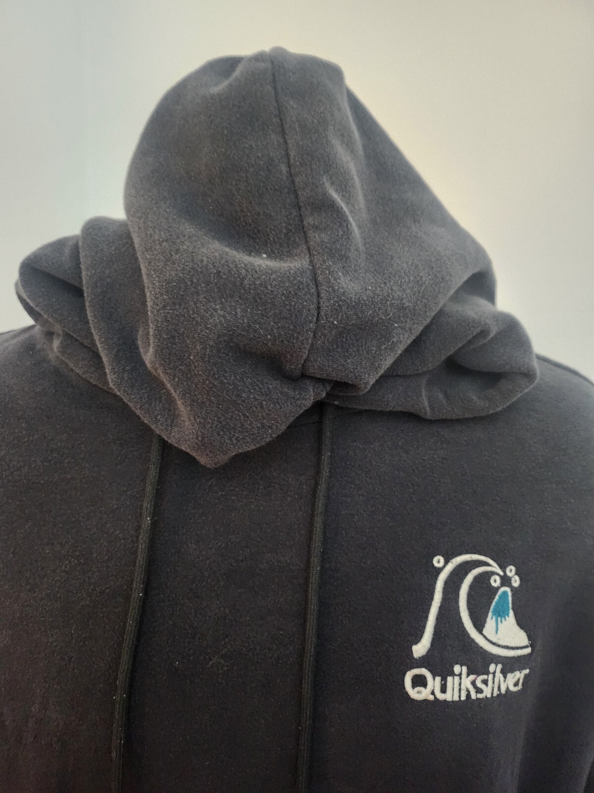 Vintage Quiksilver Hoodie Sweatshirt Navy Blue Mens Small Embroidered image 9