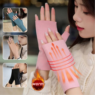 Women Touch Screen Fitness Gloves Fingerless Mittens Driving Gloves Windproof