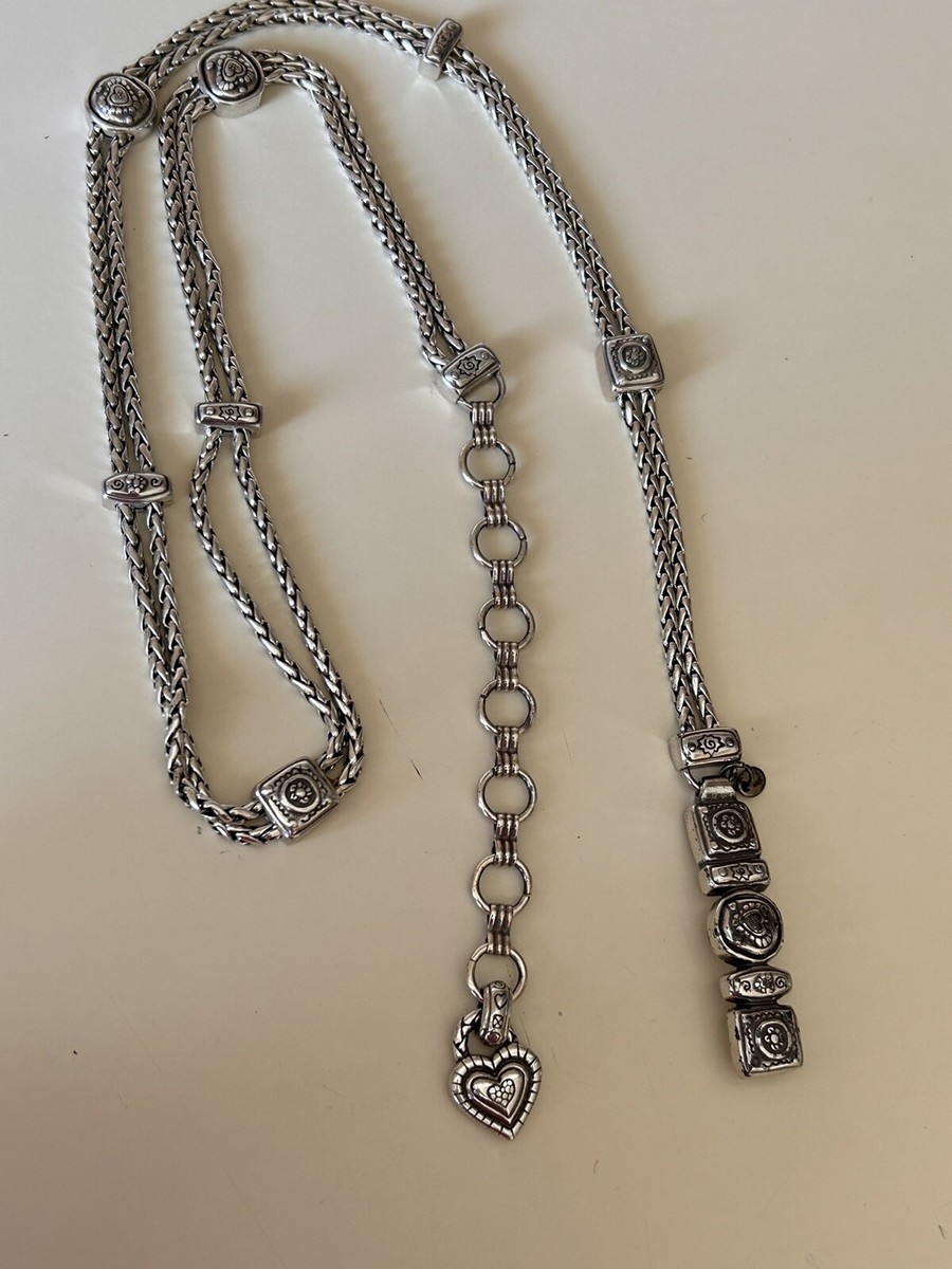 Brighton - Vintage Silver Tone Double Strand Heart Chain Belt Vintage-Brighton-Womens-Silver  main image 4