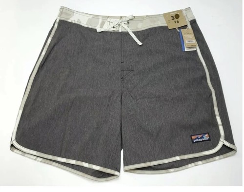 NWT Men's Patagonia Scallop Hem Grey Camo Black Board Supreme Shorts 32 - Picture 4 of 4
