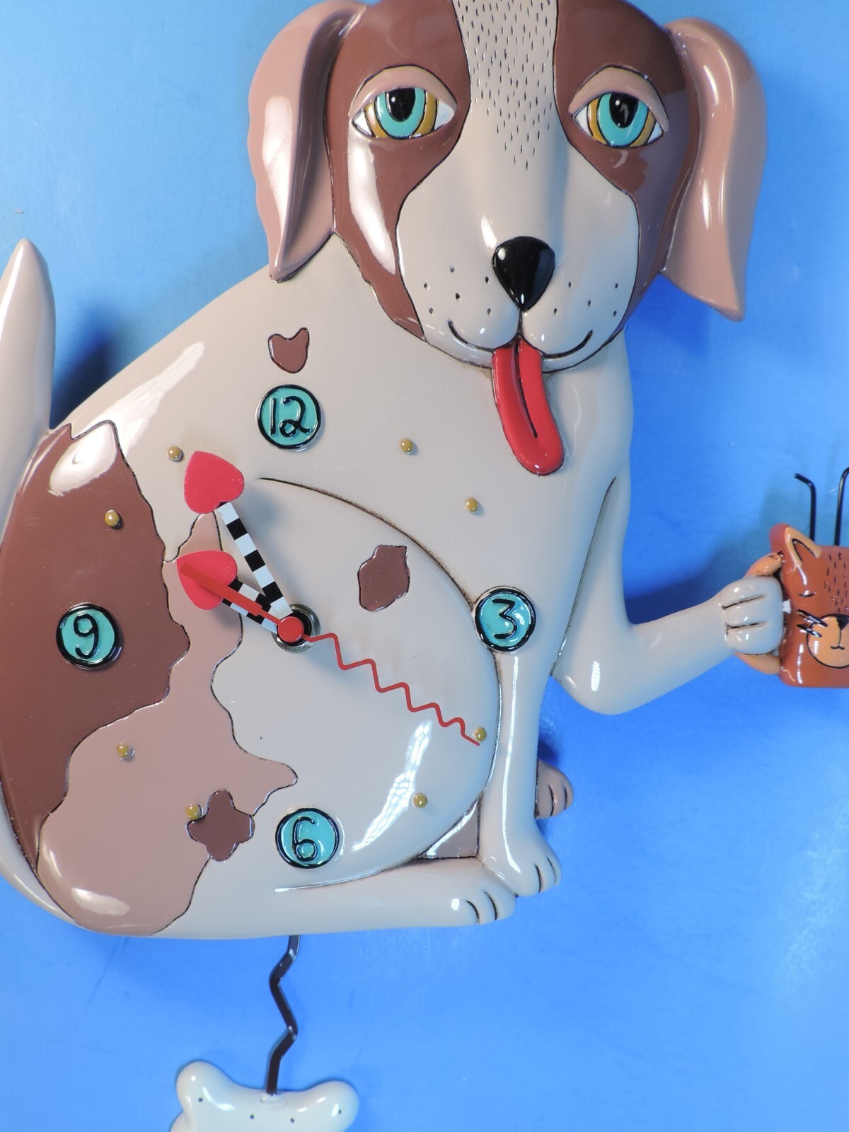 "NO BONES"  (Dog) CLOCK by ALLEN DESIGNS  NEW WITHOUT BOX