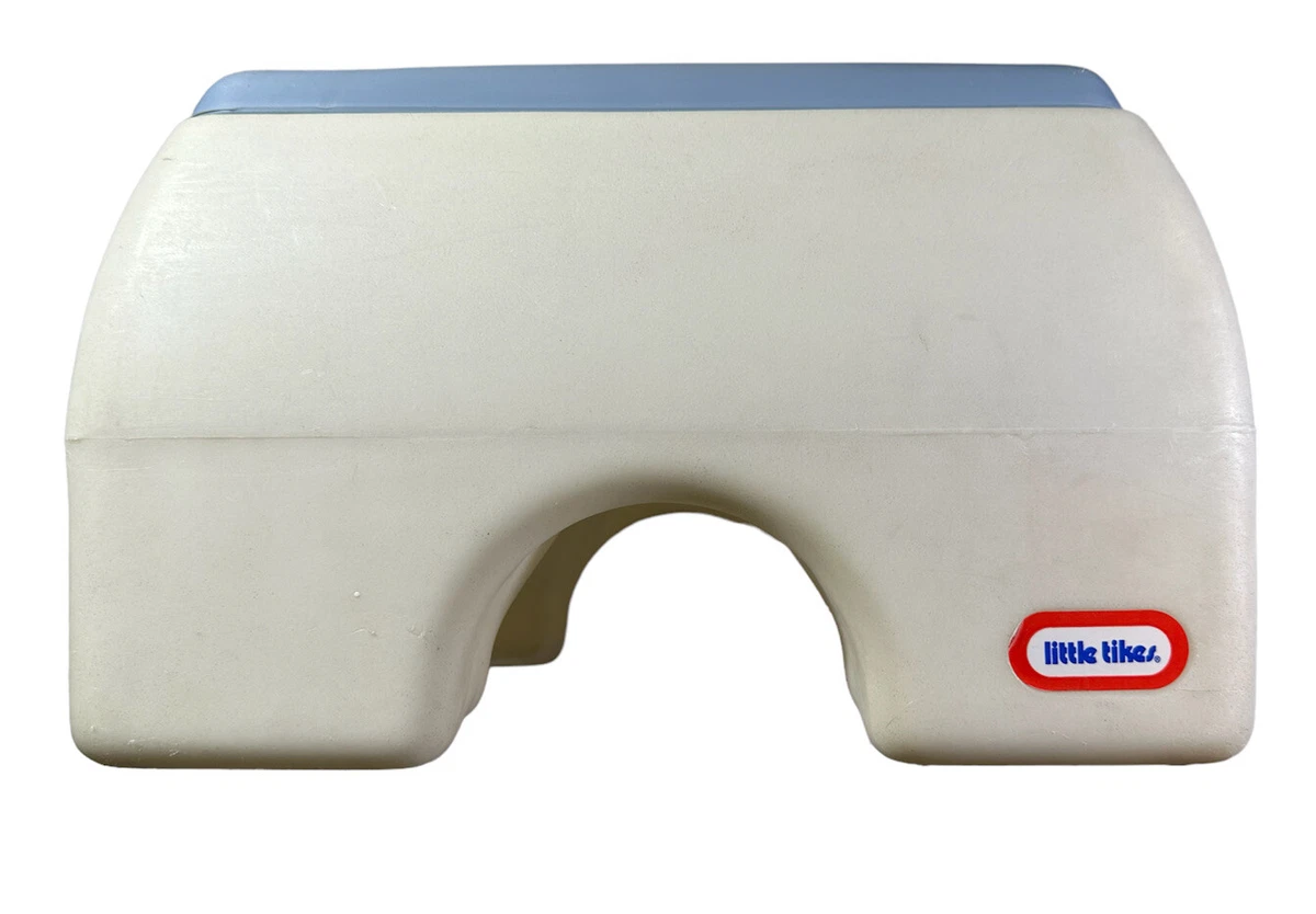 Vintage 1985 Little Tikes Child Toddler Step Stool Blue White