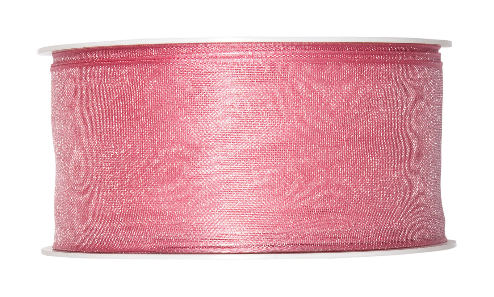 Vintage Pink Organza ribbon 40mm (1.5"") wired fabric 25m roll Made in Germany