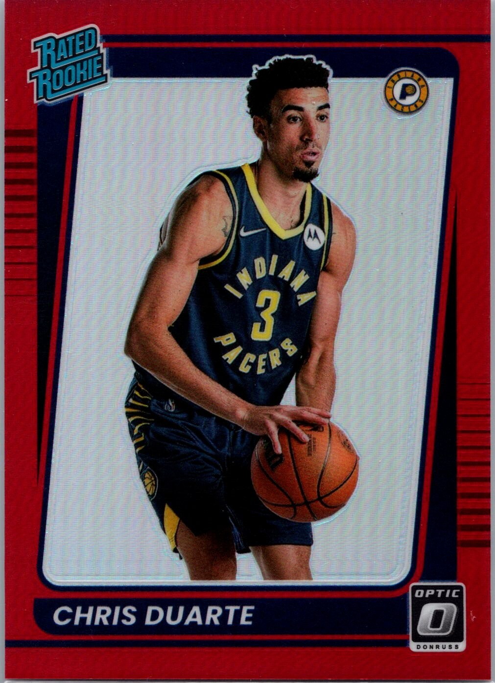 2021-22 Panini Donruss Optic Rated Rookie Chris Duarte #173 Red Prizm /99 (RC)
