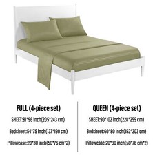 4 Piece Bed Sheet Set Hotel Luxury Ultra Soft Microfiber Deep Pocket Sheets Set