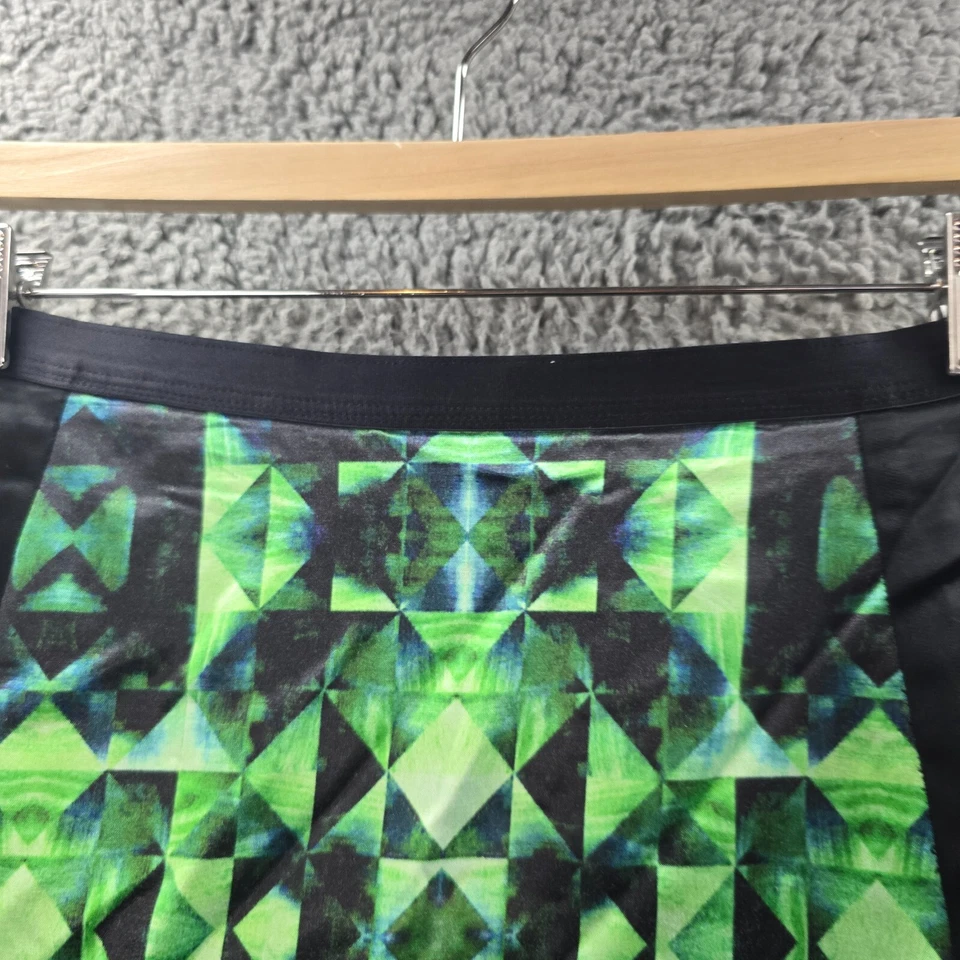 Vintage Veronika Maine Womens Pencil Skirt Size 10 Black Green Satin Knee Length - Image 4 of 4