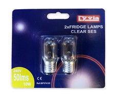 Lyvia Twin Pack 10W Fridge/Freezer Bulb Appliance Light 240V SES E14 Clear Lamp