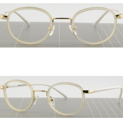 Light Round Plastic Men Womens Frames Damen Brille Glasses Oval Sunglasses White
