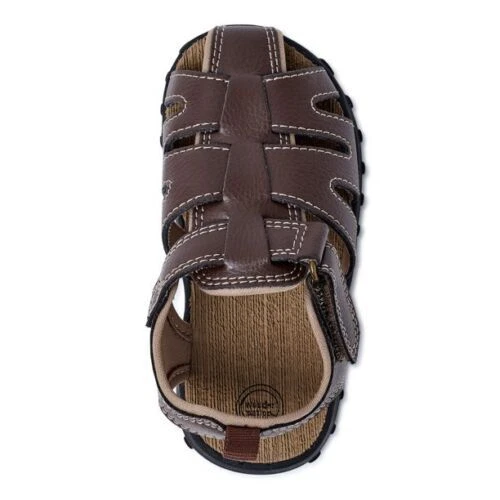 Sandalias de pescador Wonder Nation para niños marrón talla 8 plantilla cómoda suela sin marcas Foto 2 de 3