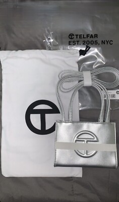 Telfar Small Silver Shopping Bag | Original Packaging