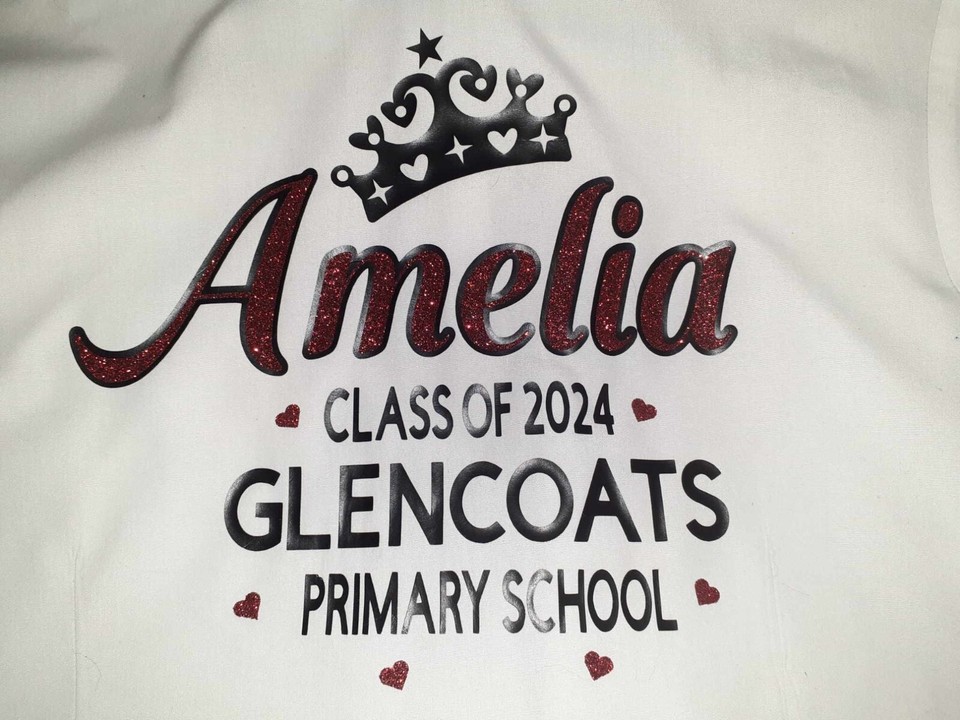 Girls glitter name leavers shirt girls glitter leavers blouse