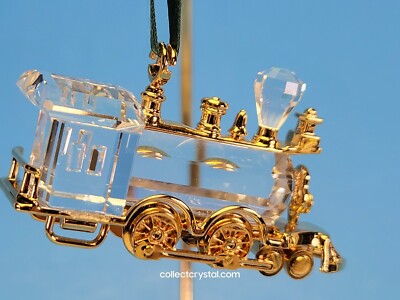 Swarovski Figurine Crystal Christmas Memories Gold Ornaments Train