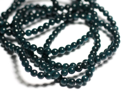 Lot De 20 Perles En Pierre Naturelle - Mélange Jade Bleu Turquoise Orange - 4mm