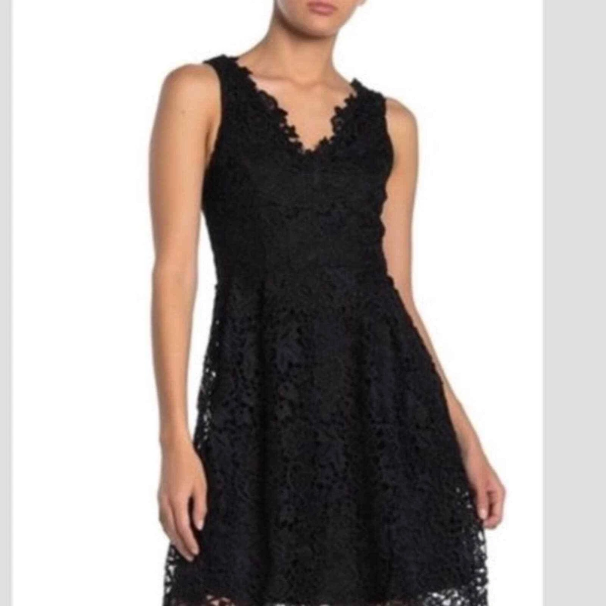 Astr black top lace dress