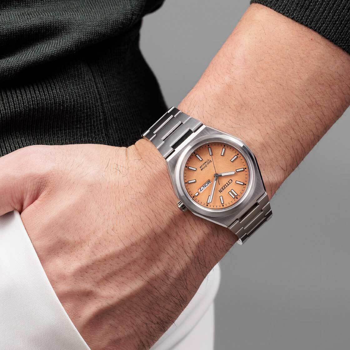 Citizen AW0130-85Z Eco-Drive Super Titanium Sapphire Orange Dial