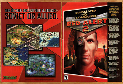 Command Conquer Red Alert 2 Soviet - 2 Page Game Print Ad Poster Promo Art 2000
