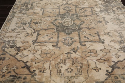 LoomBloom Multi Sizes Hand Knotted 100% Wool Muted Turkish Oushak Area Rug Beige - Picture 6 of 8