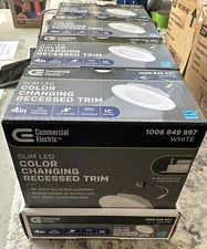 4Pack Commercial Electric 4 in. LED Retrofit Ultra-Slim White Recessed Light