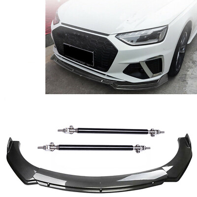 4Pcs Front Bumper Lip Splitter-Spoiler Carbon Fiber For AUDI A3 A4 A5 A6 B6 B7