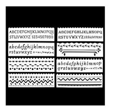 8 Alphabet ABCs Symbols Mix Drawing Painting Arts Crafts Templates Stencils