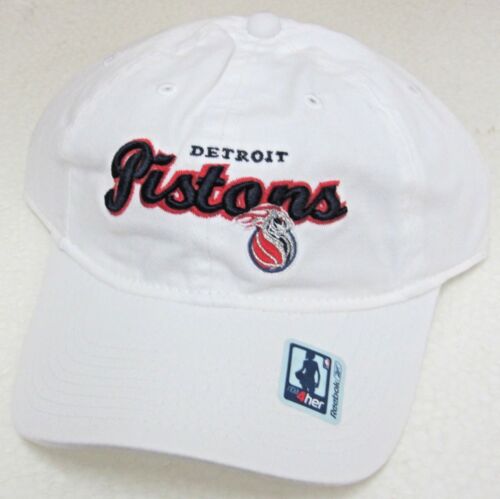 NBA Detroit Pistons Women's White Relaxed Fit OSFA Adjustable Hat By Reebok - Picture 1 of 3