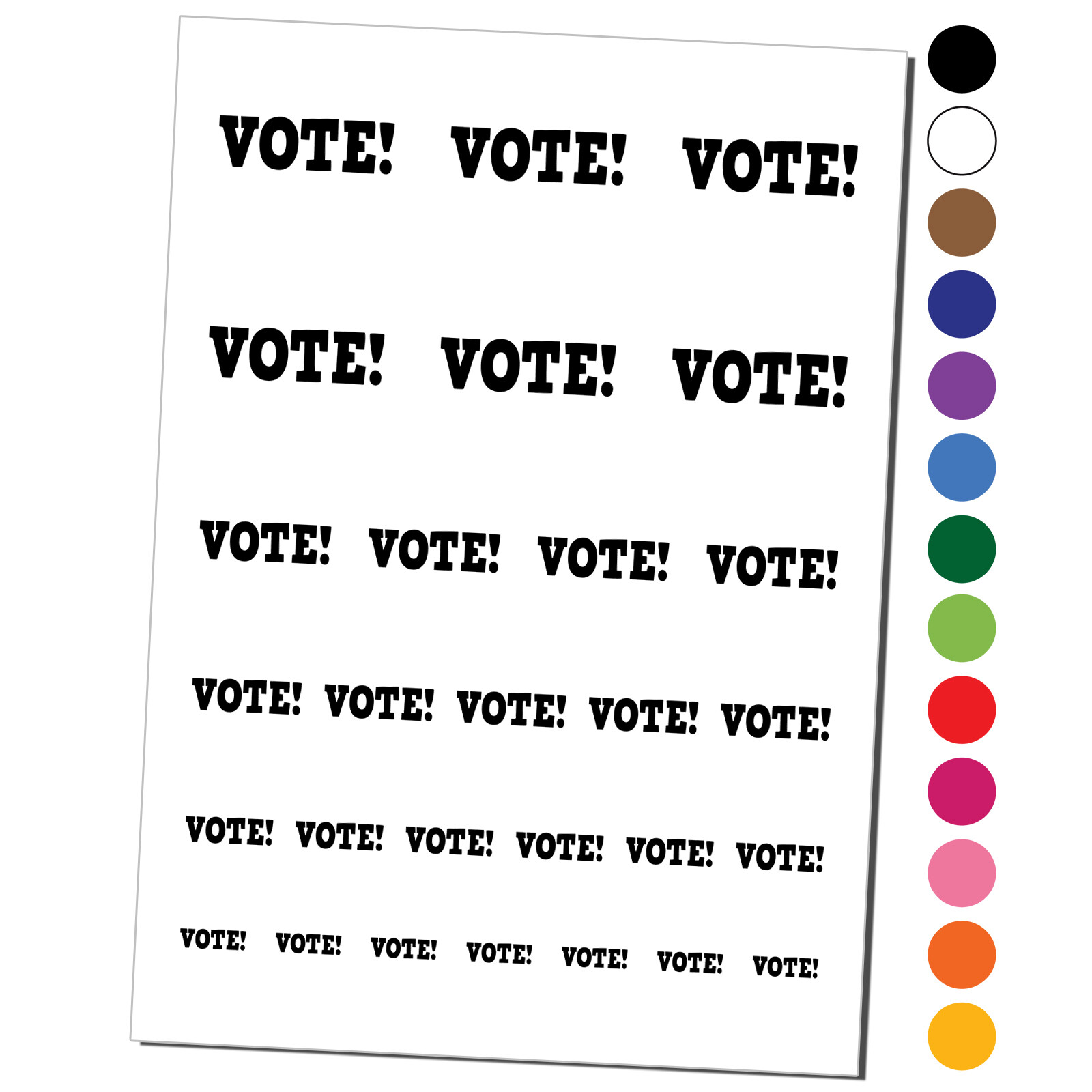 Vote Election Temporary Tattoo Water Resistant Set